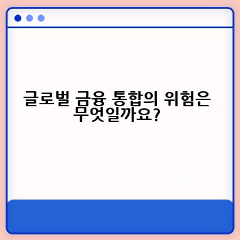 글로벌 금융 통합의 위험은 무엇일까요?