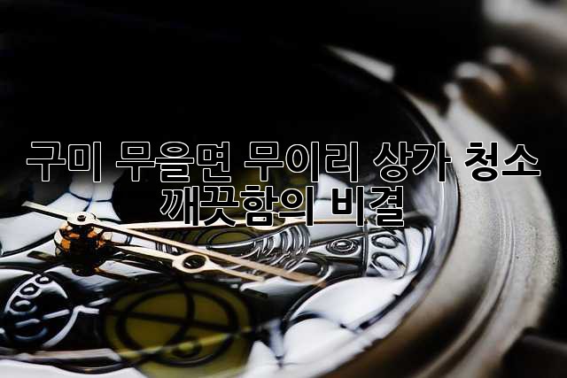 구미 무을면 무이리 상가 청소, 깨끗함의 비결!