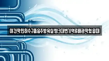 야간막힌하수구뚫음주방욕실씽크대변기역류배관막혔을때