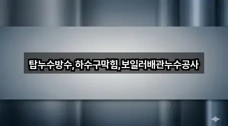 탑누수방수.하수구막힘.보일러배관누수공사