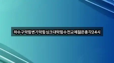 하수구막힘변기막힘싱크대막힘수전교체젊은총각24시