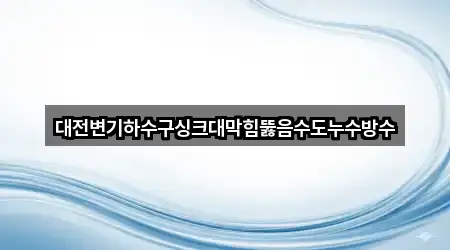 대전변기하수구싱크대막힘뚫음수도누수방수