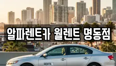 서울 중구 예장동 렌트카 전문 알파렌트카 월렌트 명동점